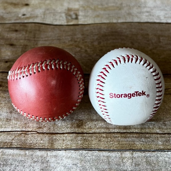 StorageTek Red and White Baseballs - Picture 1 of 3